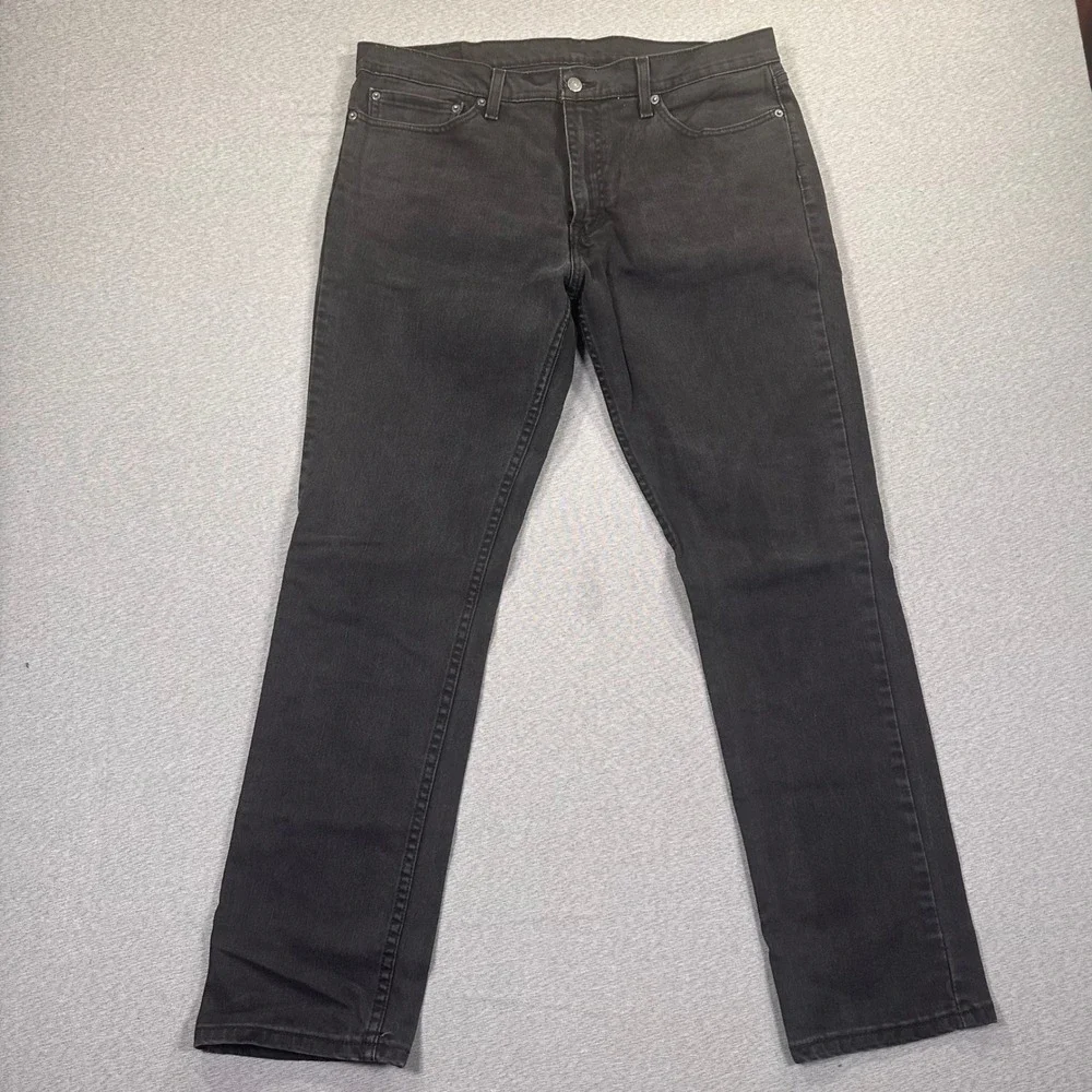 Levis 511 Straight Fit Jeans Men 36x32 (Fits 38x31) Charcoal Black Stretch Denim